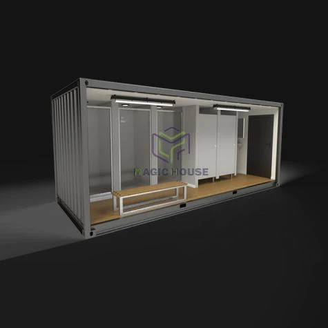 Fersiwn uchel o doiledau cynhwysydd symudol